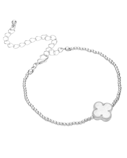 Quatrefoil Metal Ball Beaded Bracelet