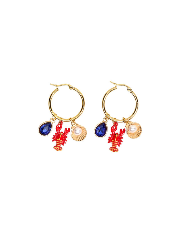 Under The Sea Signature Good Hoop Charm Earrings