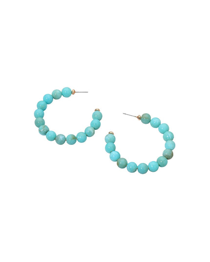 Resin Ball Bead Half Hoop Earrings