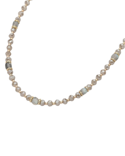 Faceted Beaded Gold Choker Necklace