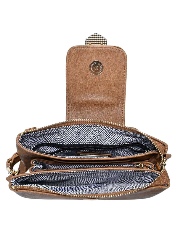 Belt Buckle Pointed Wristlet Clutch Crossbody Bag