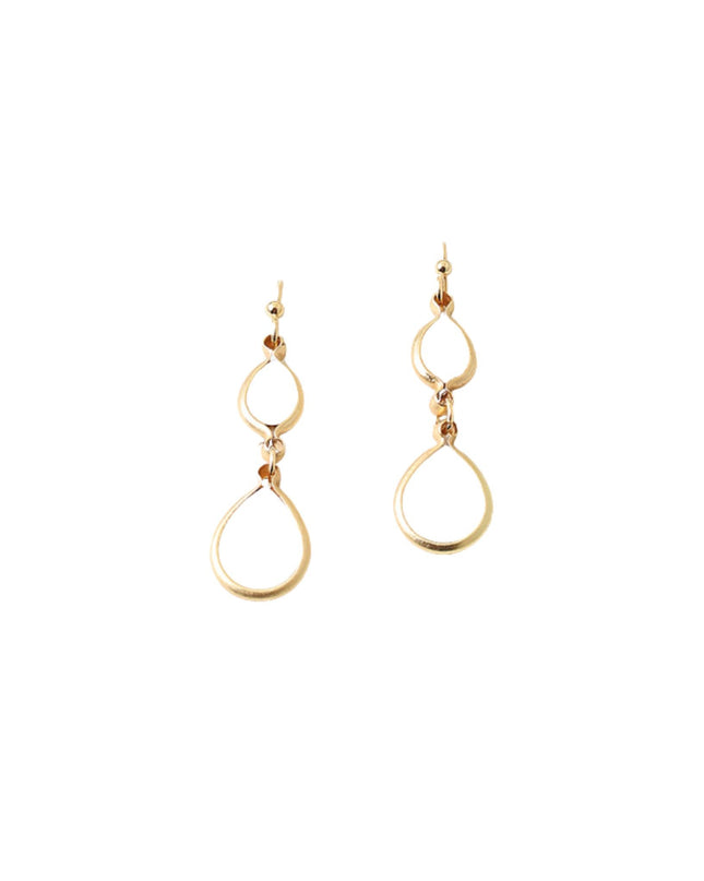 White Shell Oval Teardrop Link Droplet Earrings