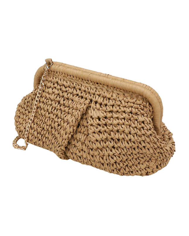 Straw Weave Dumpling Hand Bag