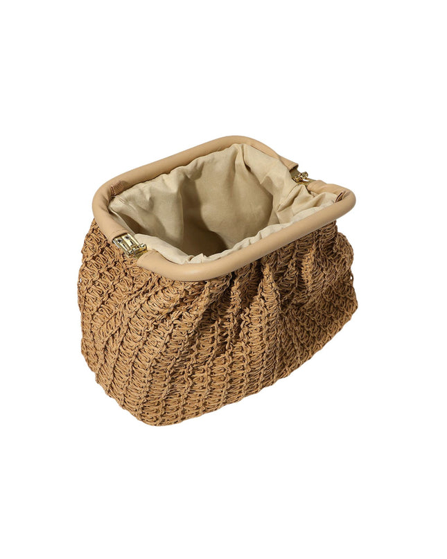 Woven Raffia Clutch Purse Crossbody Bag