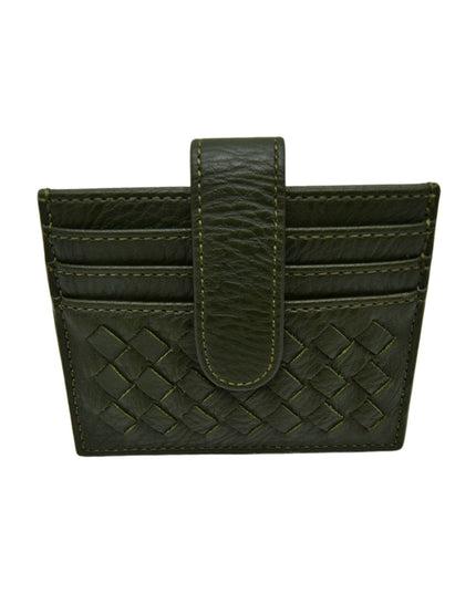 Snap Closure Woven Credit Card Holder