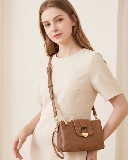 Belt Buckle Pointed Wristlet Clutch Crossbody Bag