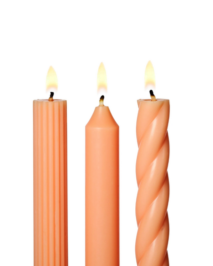 Three Pack Colored Unscented Candle Tapers
