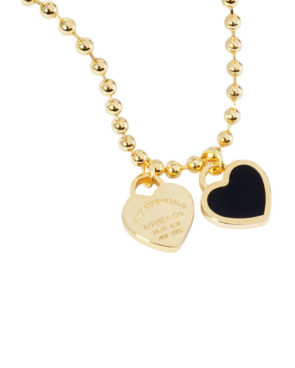 Double Heart Pendant Bubble Chain Necklace
