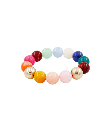 Resin Gold Metal Ball Beaded Stretchable Bracelet