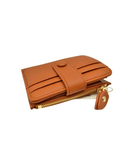 Zipper Button Card Holder Wallet