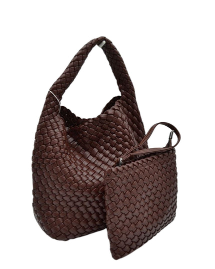 Woven Shoulder Bag & Wristlet