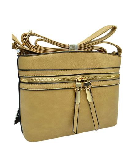 Front Double Zip Cross Body Bag