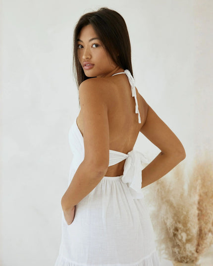 Carlotta Tie Back Flowy Maxi Dress