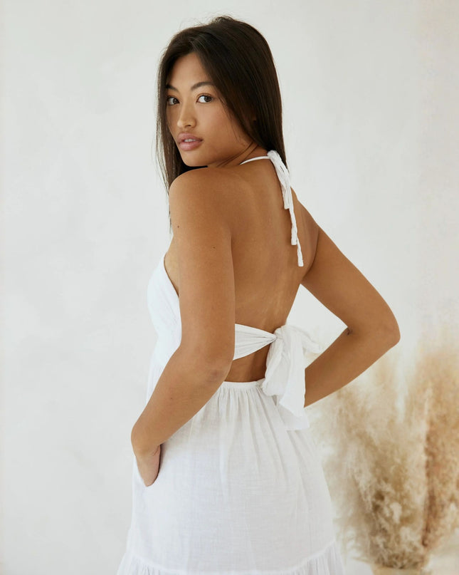 Carlotta Tie Back Flowy Maxi Dress