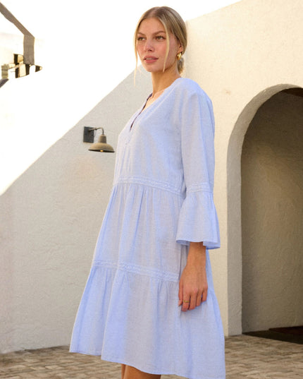 Gabbi V Neck Crochet Detail Dress