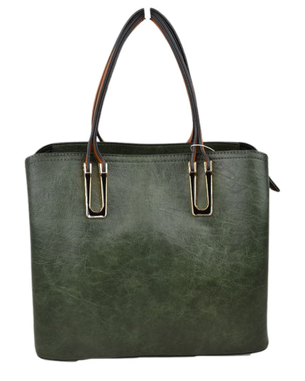 Chestnut Strap Shoulder Bag With Rustic Finish
