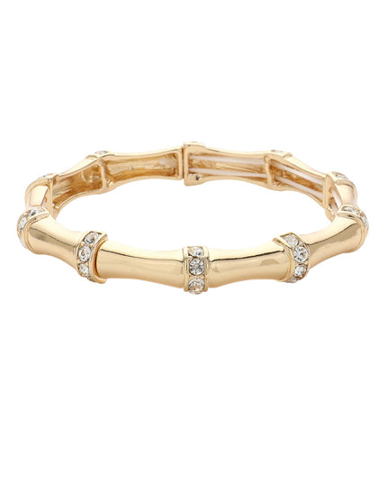 CZ Spaced Bamboo Metal Bracelet