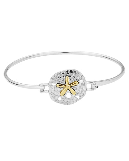 Sand Dollar Hook Bangle Two Tone Bracelet