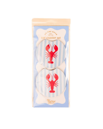 Lobster On The Road Car Coaster Set