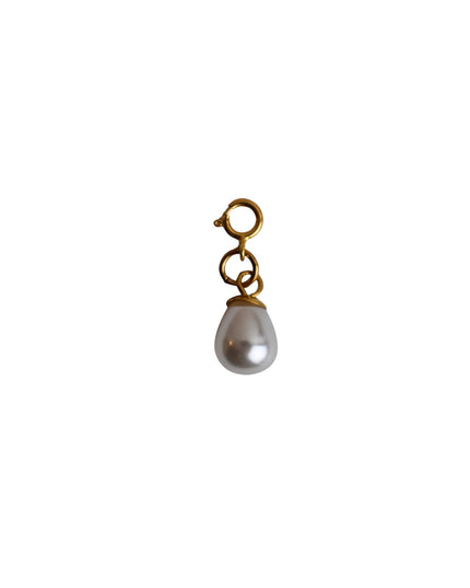 Teardrop Pearl Gold Metal Charm