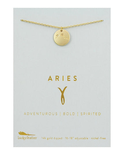 Zodiac Disc Gold Constellation Necklace