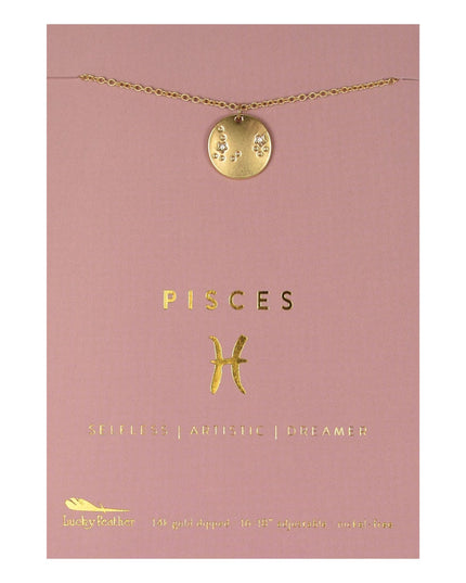 Zodiac Disc Gold Constellation Necklace