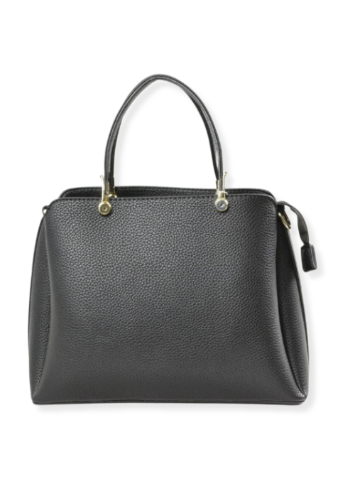Solid Clutch Hand Bag With Gold Clasps
