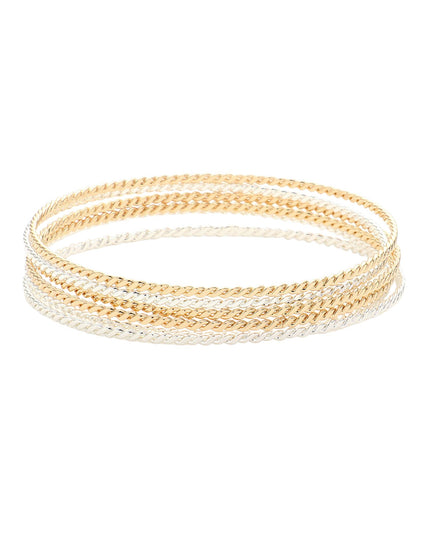 Metal Rope Bangles 6 Bracelet Set