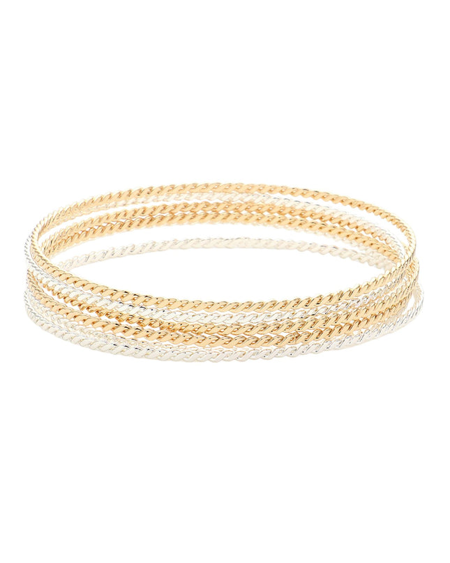Metal Rope Bangles 6 Bracelet Set