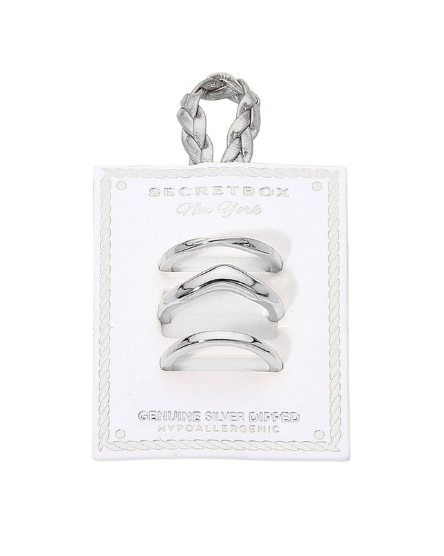 Smooth Curved 3 Ring Set
