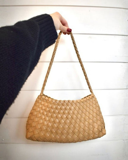 Woven Drawstring Shoulder Bag