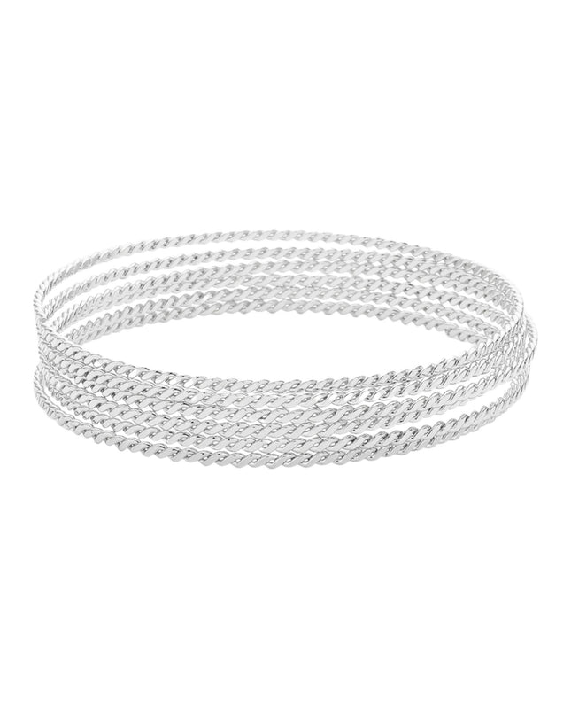Metal Rope Bangles 6 Bracelet Set