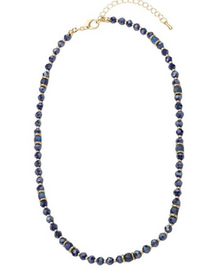 Faceted Beaded Gold Choker Necklace