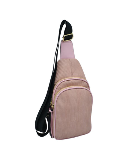 Ribbed Sling Crossbody Bag