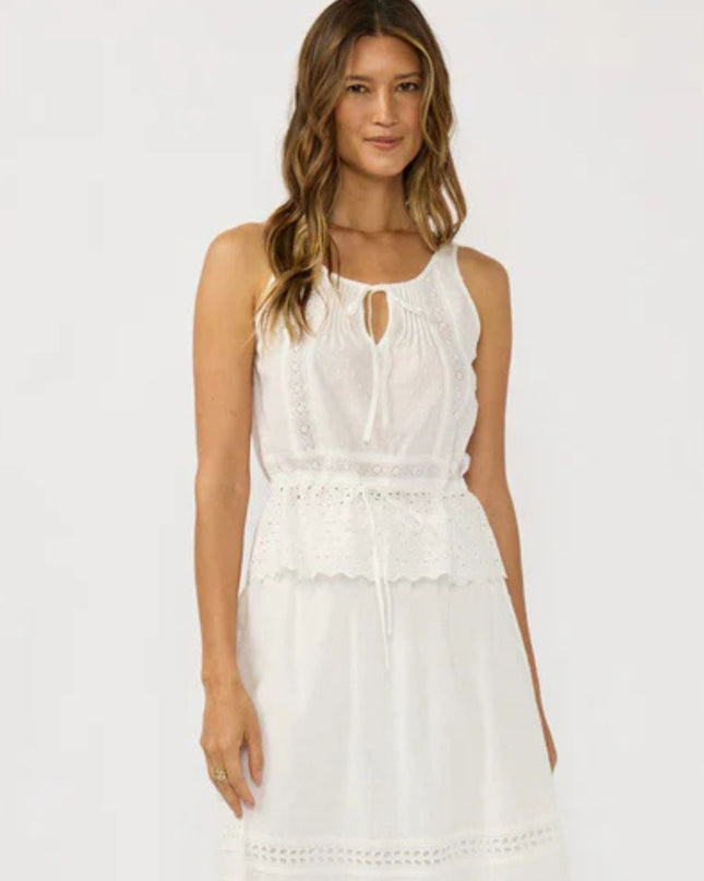 Sadie Sleeveless Eyelet Front Tie Tank Top