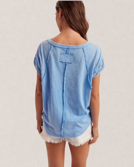 Crochet Lace Short Sleeve Top