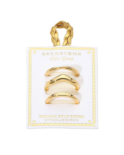 Smooth Curved 3 Ring Set