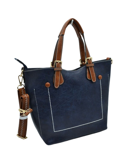 Brown Strap Front Pocket Handbag
