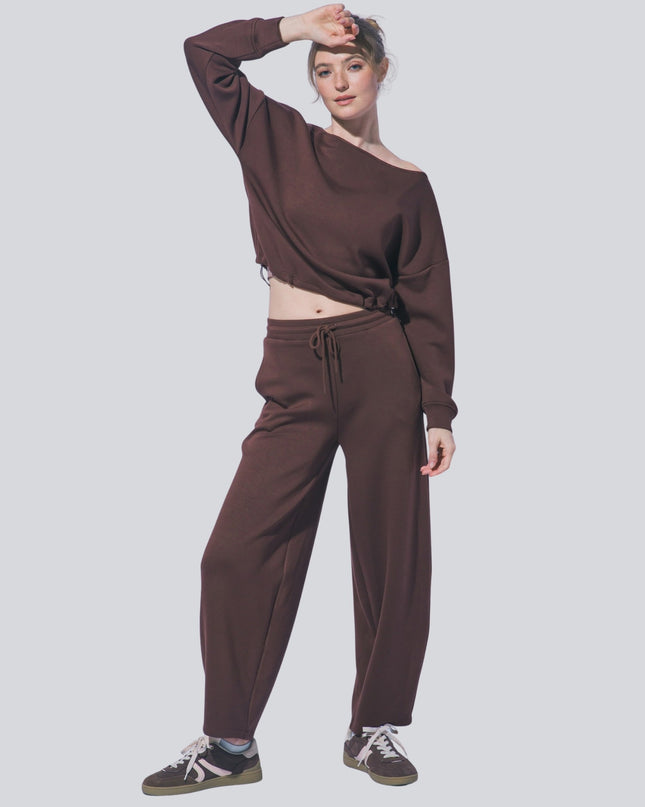 Barrel Leg Elastic Tie Waist Joggers