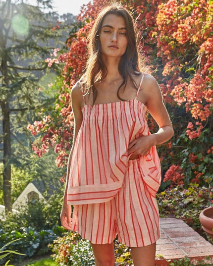 Leia Spaghetti Strap Striped Top