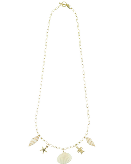 Turtle, Starfish, Shell Charm Toggle Necklace
