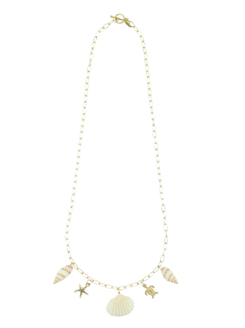 Turtle, Starfish, Shell Charm Toggle Necklace