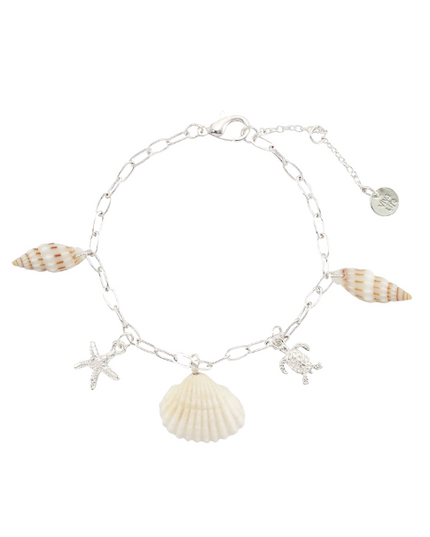 Turtle, Starfish, Shell Charm Bracelet
