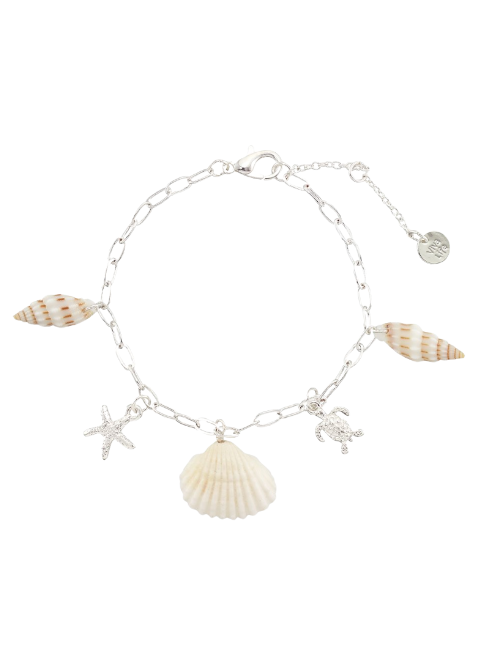 Turtle, Starfish, Shell Charm Bracelet
