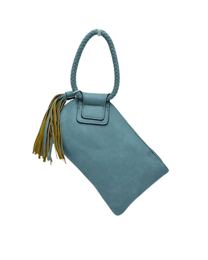 Braided Circle Handle Clutch Bag