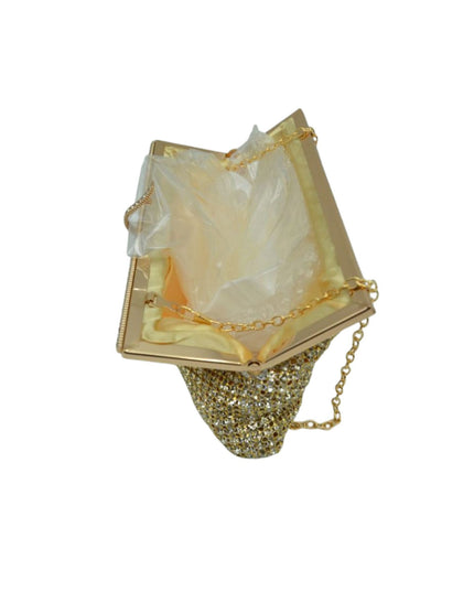 Rectangle Sparkly Stone Evening Clutch Shoulder Bag