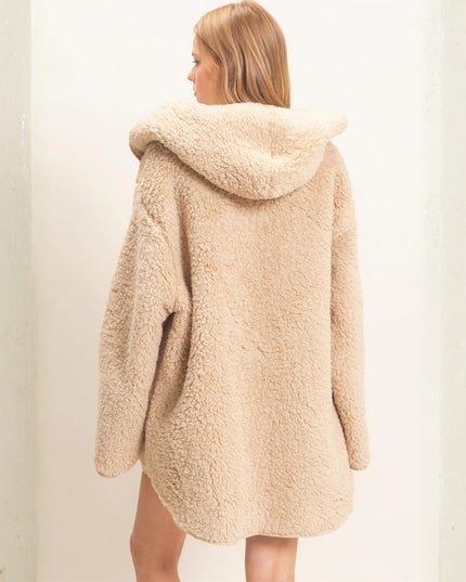 Hooded Open Sherpa Jacket