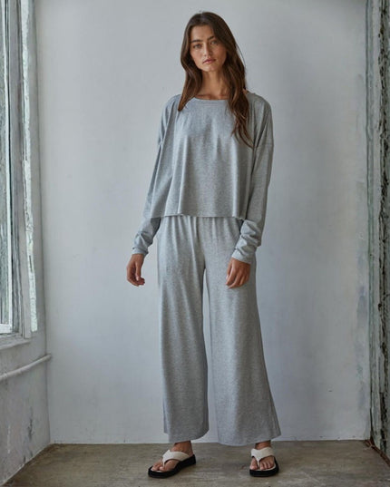 Daily Ease Elastic Waist Wide Leg Pants