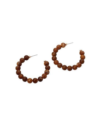 Resin Ball Bead Half Hoop Earrings