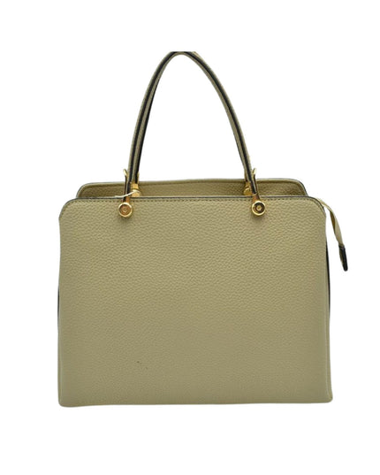 Solid Clutch Hand Bag With Gold Clasps